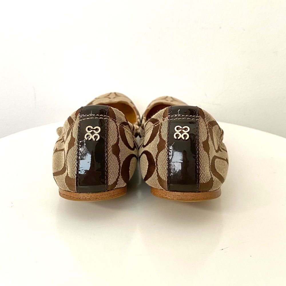 Coach Aly Signature C Logo Khaki Ballet Flats Size 7 - Picture 5 of 11